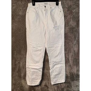 Pistola high rise white distressed button fly bootcut jeans size 27 #751
